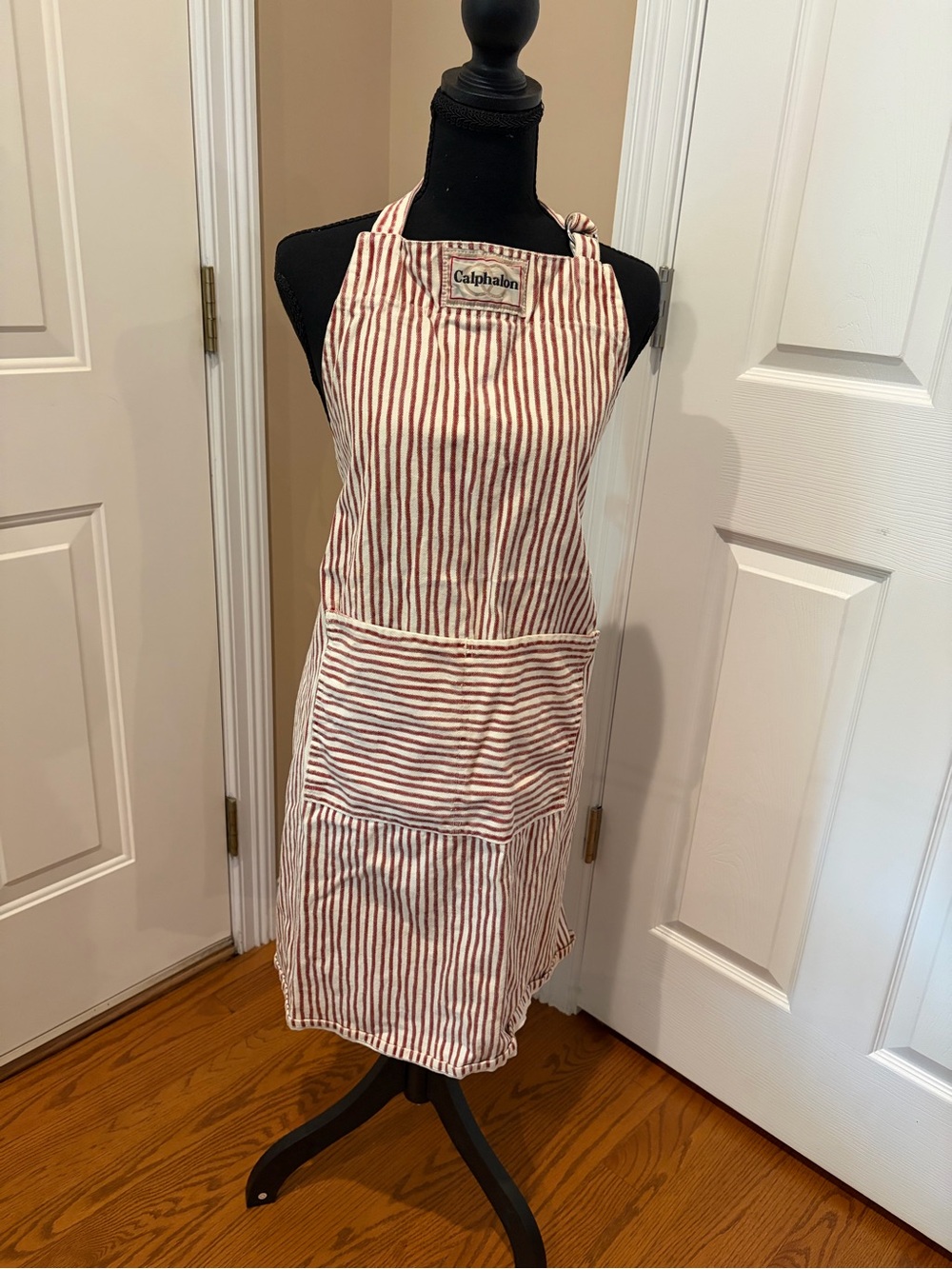 Calphalon Red and White Striped Cotton Kitchen Apron